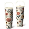 thumbnail image 1 of Marble Modern Geometric Flowers Abstract 30 Oz Tumbler with Flip Straw Insulated Coffee Mug with Handle Cafe Tumblers for Drinking Coffee Water Wine Ideal Gift for Women Daughter Mom, 1 of 7
