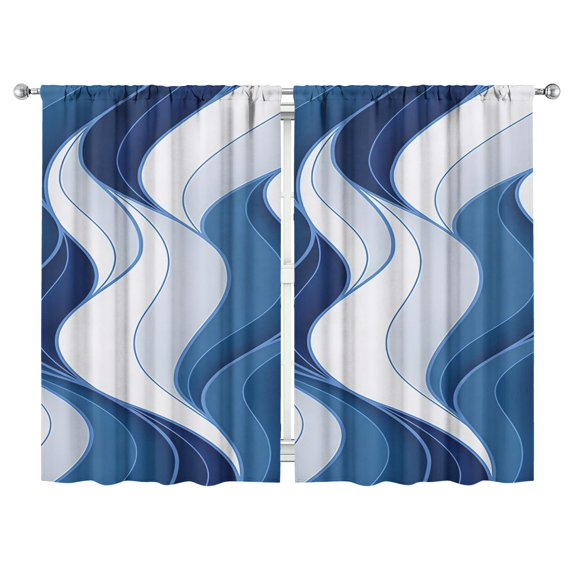 Marble Modern Geometric Flowers Abstract Curtains-Blackout Curtains Bedroom Decor Living Room Darkening Grommet Window Drapes 2 Panels Set 52"x 84"