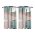 thumbnail image 1 of Marble Modern Geometric Flowers Abstract Kitchen Curtains - Vintage Tier Cafe Curtains for Bathroom Living RV Rod Pocket Window Drapes 36 Inch 2 Panels Set 28"x36" Window Treatment Tiers, 1 of 4