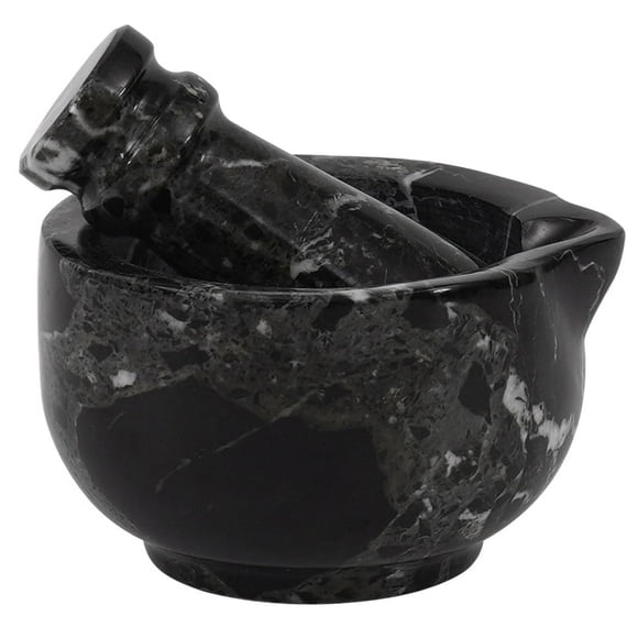Radicaln 3-inch Marble Mortar and Pestle Set – Black Color – Premium Spice & Herb Grinder for Kitchen – Ideal for Grinding Spices, Garlic & More