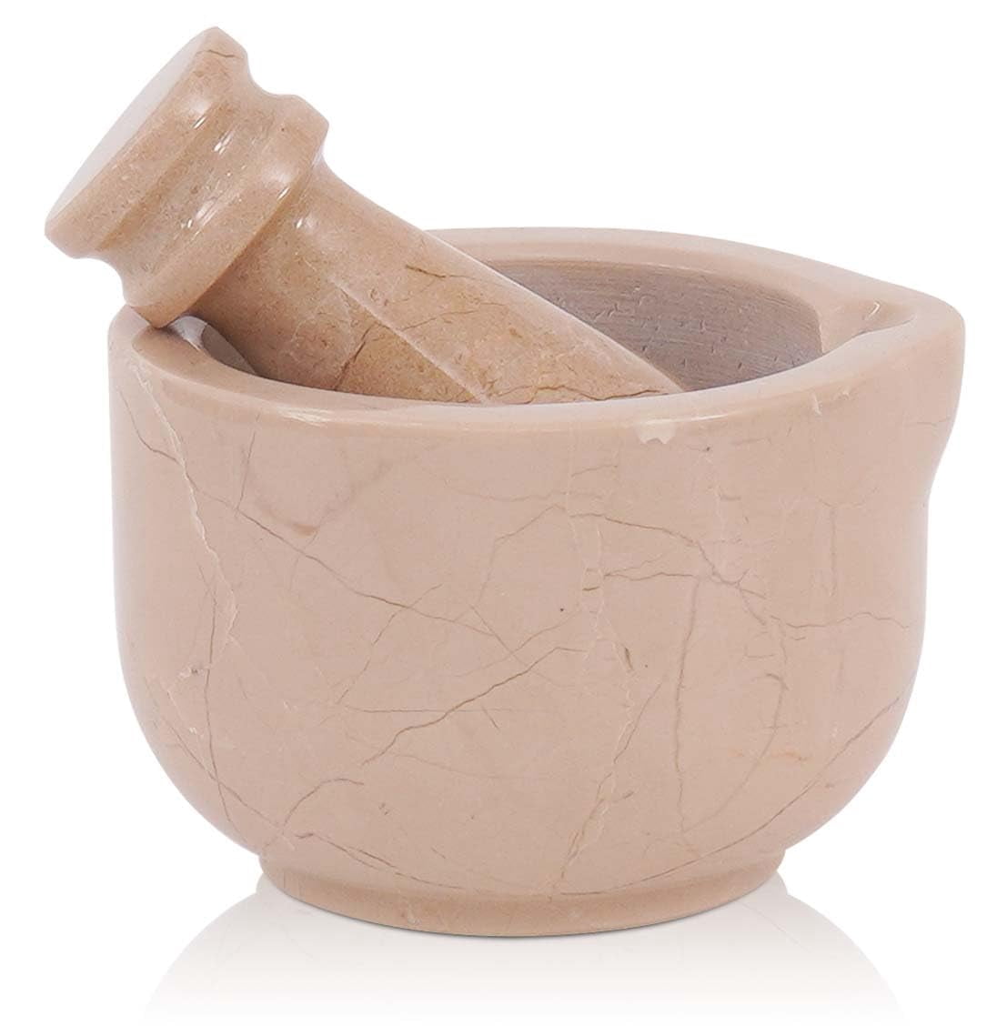 Mortar And Pestle Set - Hand Grinder For Guacamole, Garlic, Spices, Kitchen Seasoning Masher Bowl (11.4cm Bowl)