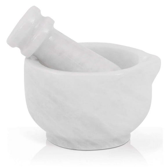 Radicaln 3-inch Marble Mortar and Pestle Set – White Marble – Handmade Stone Grinder for Spices, Herbs & Garlic – Perfect Kitchen Tool & Gift Idea