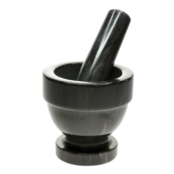 Marble Mortar and Pestle Set, Black, 4.5"