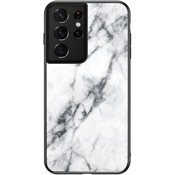 Marble Motif Stained Glass Phone Case for Samsung Galaxy A72 A52 A32 A22 A12 A42 A82 5G 4G, Light and Thin Gorgeous Back Cover, Feel Comfortable Protective Shell(White,A22 5G)