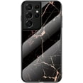 thumbnail image 1 of Marble Motif Stained Glass Phone Case for Samsung Galaxy S10 S9 S8 / S10 S9 S8 Plus Lite, Light and Thin Gorgeous Back Cover, Feel Comfortable Protective Shell(Gold,S10 4G), 1 of 8