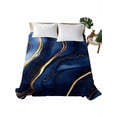 thumbnail image 1 of Marble Navy Blue Flat Sheets Only King Size, Soft Breathable Bed Top Sheets for Mattress, Modern Golden Ombre Retro Fluid Art Luxury Bedding Flat Sheets for Home Hotel Bedroom Bed Protection, 1 of 9