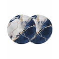 thumbnail image 1 of Marble Navy Blue Round 15 Inch Placemats Set of 2, Abstract Gold White Brick Stone Motif HeatResistant Non Slip Place Mats for Dining Table, Wipeable Braided Kitchen Table Mats for Housewarming, 1 of 9