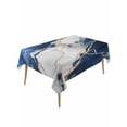 thumbnail image 1 of Marble Navy Blue Table Cloth, Abstract Gold White Brick Stone Motif Waterproof Tablecloth for Rectangle Tables, Reusable Washable Fabric Table Cover for Restaurant Kitchen Dining Tables 54"x108", 1 of 6