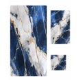 thumbnail image 1 of Marble Navy Blue Towel Set of 3, Soft Microfiber Bath Towels, Hand Towel, Washcloths, Abstract Gold White Brick Stone Motif Quick-Dry Absorbent Towels for Bathroom Kitchen Hotel Beach Gym Spa, 1 of 7