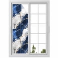 thumbnail image 1 of Marble Navy Blue Window Privacy Film, Abstract Gold White Brick Stone Motif Static Cling UV Sun Blocking Heat Control Window Tint, Non-Adhesive One Way Windows Privacy Cover 17.7''x78.7'', 1 of 7