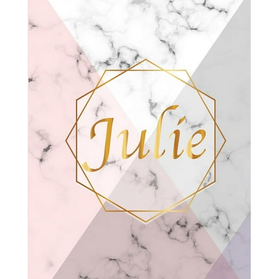Marble Notebooks: Julie: Gift Luxury Marble Glossy Pink Purple Faux Gold Print Notebook (Paperback)