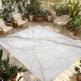 thumbnail image 1 of Marble Outdoor Rug 6x9 Ft - Reversible Patio Rug Outdoor Camping Rugs, Grey Golden Crack Minimalistic Abstract Washable Indoor Outdoor Area Rugs, Non-Slip Outdoor Carpet Runner for Deck/Porch, 1 of 8