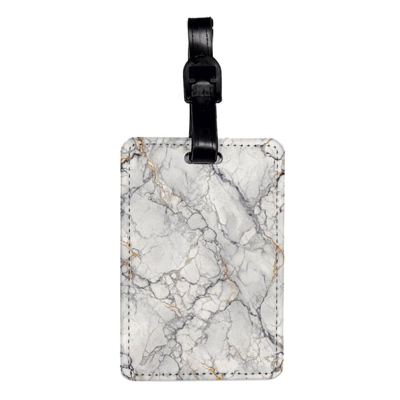 Marble Painting Background Faux Leather Travel Luggage Tag
