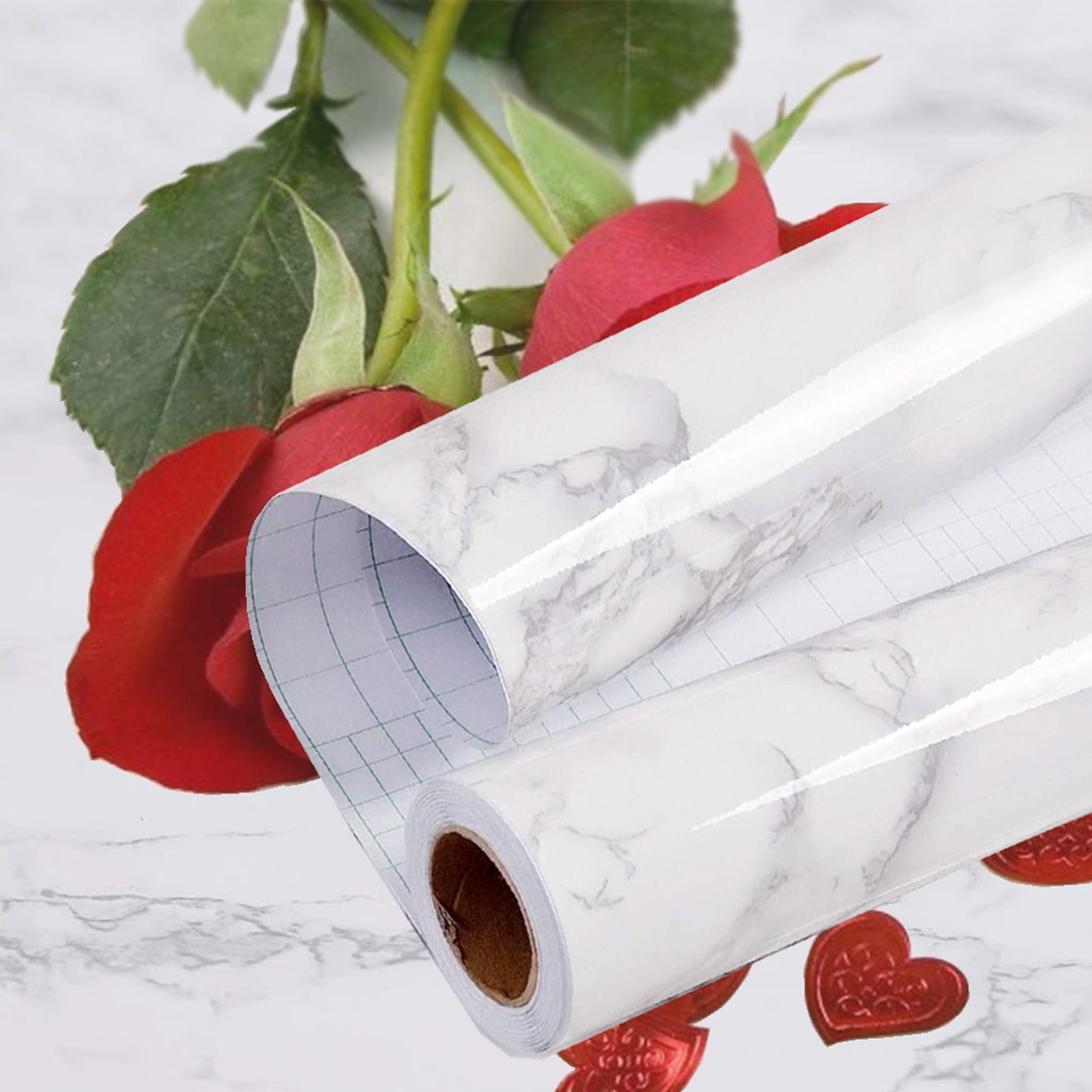 Marble Paper Granite Roll 16" x 160",Self Adhesive Thick Wallpaper for Kitchen Countertop Furniture Refurbishment,Waterproof Removable Countertop Paper Granite Vinyl Film Stick