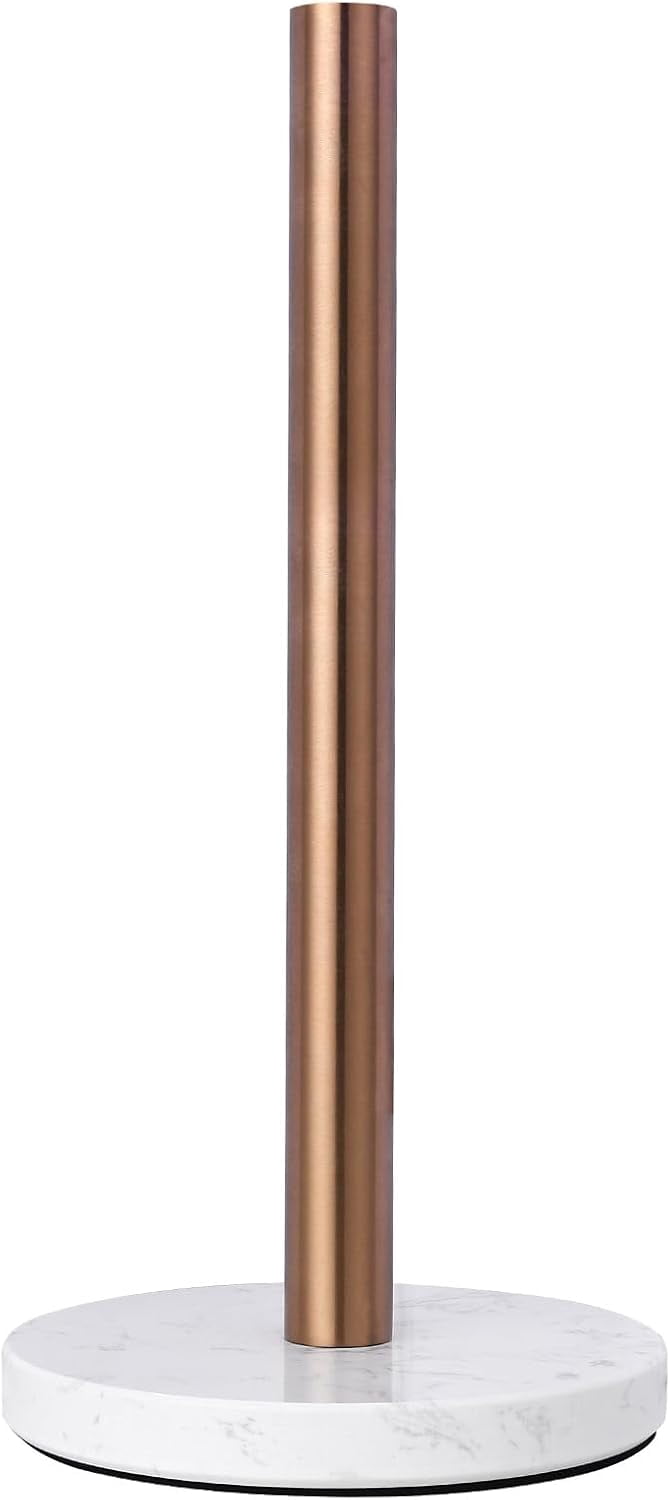 Marble Paper Towel Holder Copper Plated Paper Towel Holder with Marble Base (KZ33 - Bronze)
