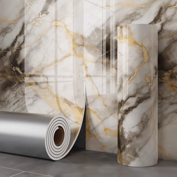 Marble Paper Wallpaper Peel and Stick Wallpaper Self Adhesive Removable Wallpapers 15.7″ ×118″ Waterproof Countertop Paper for Cabinet Countertop Furniture Kitchen Viny Film