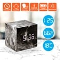 thumbnail image 1 of Marble Pattern Alarm Clock Fashion Multi-function LED Desk Alarm Clock with Snooze and USB Power Supply Voice Control Timer Thermometer - Black, 1 of 7