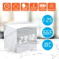 thumbnail image 1 of Marble Pattern Alarm Clock Fashion Multi-function LED Desk Alarm Clock with Snooze and USB Power Supply Voice Control Timer Thermometer - White, 1 of 7