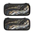 thumbnail image 1 of Marble Pattern Black Gold (2), Carrying Case For Nintendo Switch & OLED Version, Eva Pouch Case for Console & Accessories with 10 Game Card Slot & Wristband, Black, 1 of 6