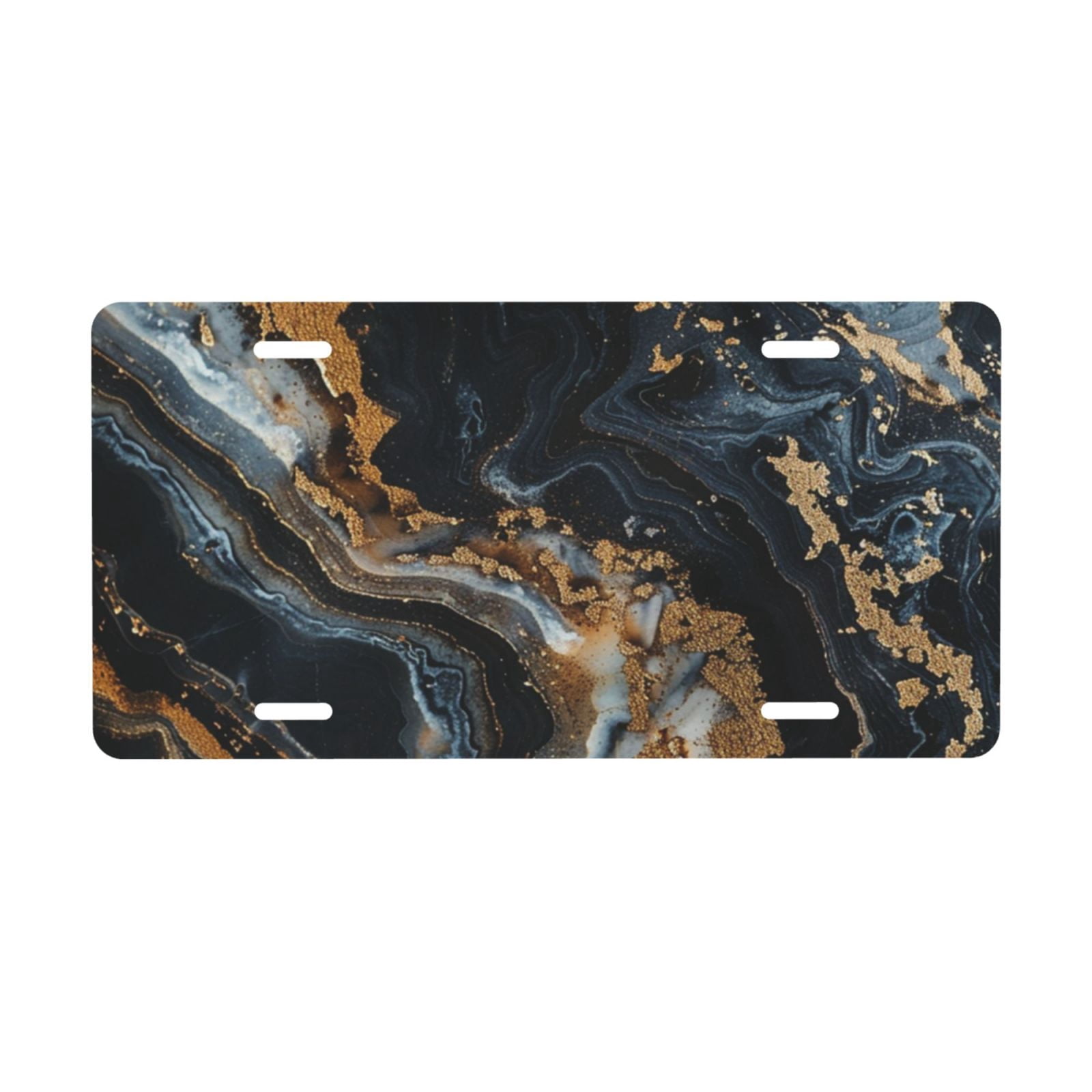 Abstract Dark Concrete License Plate – 6x12 Inch Metal Car Tag For Front Of Vehicle, Durable & Easy To Install