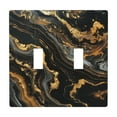 thumbnail image 1 of Marble Pattern Black Gold Switch Cover Decorative Wall Plate, 1 of 5