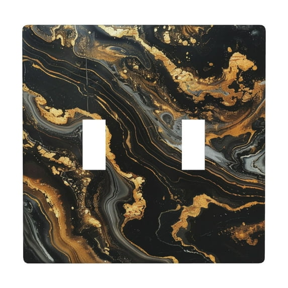 Marble Pattern Black Gold Switch Cover Decorative Wall Plate