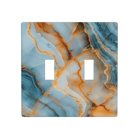 Marble Pattern Blue Gold (5) Switch Cover Decorative Wall Plate