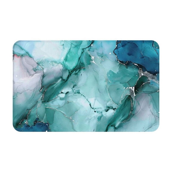 Marble Pattern Blue Gold Rugs Washable Cover Floor Rug Carpets Bathroom Decorations for Kitchen Bedroom Indoor
