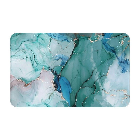 Marble Pattern Blue Gold Rugs Washable Cover Floor Rug Carpets Bathroom Decorations for Kitchen Bedroom Indoor
