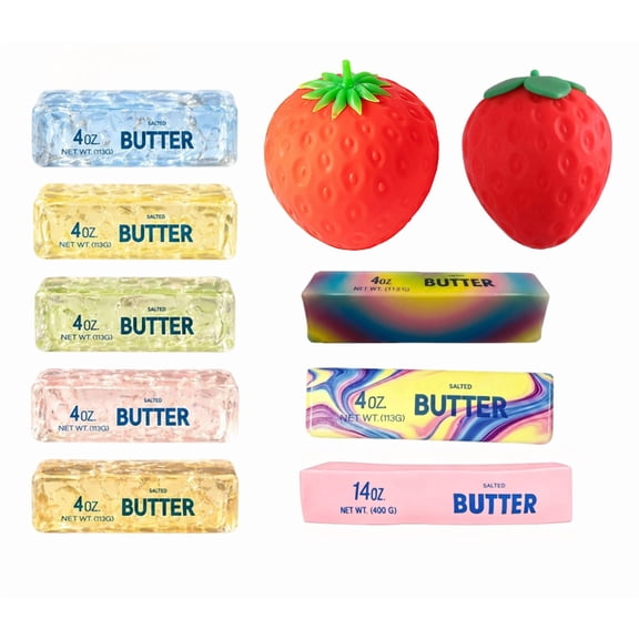 Marble Pattern Butter Squishy, Slow Rising Food Fidget Toy, Realistic Butter Stick Squeeze Toy for Stress Relief