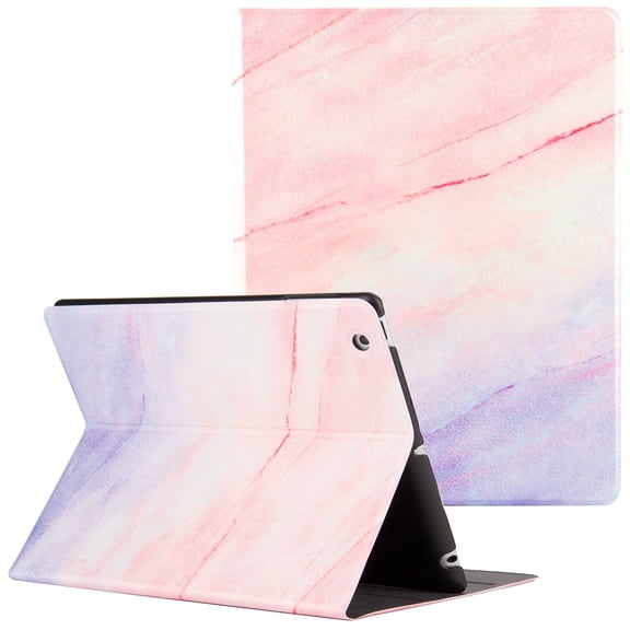 Marble Pattern Case for Apple iPad 4 & iPad 3 & iPad 2 (9.7 Inch) Tablet - TECH CIRCLE Slim Thin Lightweight Case with (Adjustable Stand) Protective Flip Folio Cute Cover (Pink Blue Marble)