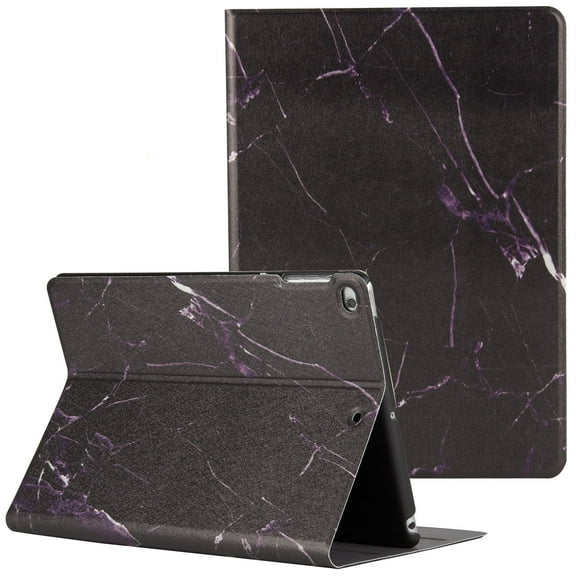 Marble Pattern Case for Apple iPad 6th/5th Gen (9.7") & iPad Air 2/1 (9.7 Inch) Tablet - TECH CIRCLE Slim Thin Lightweight Case with (Adjustable Stand) Protective Flip Cover (Purple Black Marble)
