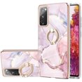 thumbnail image 1 of Marble Pattern Case for Samsung Galaxy S20 FE 2022, [360°Rotatable Ring Stand] Ultra Slim PC Material Shockproof Protective Hard Phone Cover for Samsung Galaxy S20 FE 4G/5G DLS Rose Gold, 1 of 11