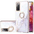 thumbnail image 1 of Marble Pattern Case for Samsung Galaxy S20 FE 2022, [360°Rotatable Ring Stand] Ultra Slim PC Material Shockproof Protective Hard Phone Cover for Samsung Galaxy S20 FE 4G/5G DLS Pearl White, 1 of 11