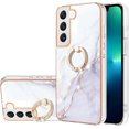 thumbnail image 1 of Marble Pattern Case for Samsung Galaxy S23 Plus (Not N23) with Ring Holder Kickstand, Plus Slim PC Material Shockproof Girls Women Case Cover for Samsung Galaxy S23 Plus DLS Pearl White, 1 of 11