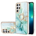 thumbnail image 1 of Marble Pattern Case for Samsung Galaxy S23 Ultra, Diamond Rotated Ring Holder Kickstand Slim Fit Cover with Electroplated Frame All-Inclusive Lens Protection Anti-Shock Case, Green, 1 of 4