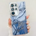 thumbnail image 1 of Marble Pattern Case for Samsung Galaxy S24 Sparkle Glitter Plating Camera Frame Design, Ultra Slim Shockproof Protective TPU Lightweight Cover Phone Case for Samsung Galaxy S24, T, 1 of 9