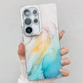 thumbnail image 1 of Marble Pattern Case for Samsung Galaxy S25 Sparkle Glitter Plating Camera Frame Design, Ultra Slim Shockproof Protective TPU Lightweight Cover Phone Case for Samsung Galaxy S25, P, 1 of 9