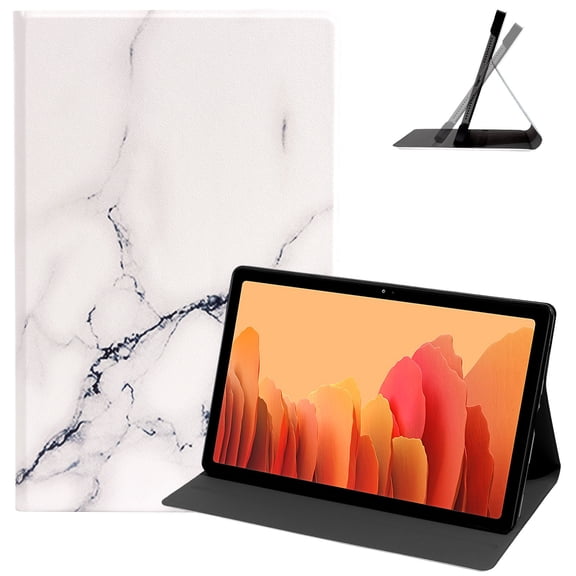 Marble Pattern Case for Samsung Galaxy Tab A 8.0" (2019) (SM-T290) Tablet - TECH CIRCLE Slim Thin Lightweight Case Protective Flip Smart Stand Cover (White Marble)