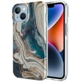 thumbnail image 1 of Marble Pattern Case for iPhone 14, Slim Fit Lightweight Soft Silicone Shockproof Transparent Clear Phone Case with Wireless Charging Magsafe Lens Protection Cover,Marble-B, 1 of 7