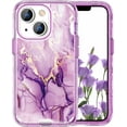 thumbnail image 1 of Marble Pattern Case for iPhone 15 Plus, Cute Heavy Duty 3 in 1 Full Body Shockproof Hard PC+Soft Silicone Bumper Drop Protective Women Girls Phone Case for iPhone 15 Plus 6.7 Inch (Hot Pink), 1 of 4