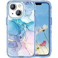 thumbnail image 1 of Marble Pattern Case for iPhone 15 Plus, Cute Heavy Duty 3 in 1 Full Body Shockproof Hard PC+Soft Silicone Bumper Drop Protective Women Girls Phone Case for iPhone 15 Plus 6.7 Inch (Hot Pink), 1 of 4