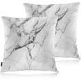 thumbnail image 1 of Marble Pattern Decorative Throw Pillows Covers, Smoky Ink Marble Square Pillow Cushion Covers for Man Woman, Pillowcases Decor for Home Sofa Bed Garden 2 Packs, 18x18 Inch, White Gray Marble, 1 of 6