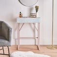 thumbnail image 1 of Marble Pattern Dressing Table With Tempered Glass Top Small Vanity Makeup Table Bedroom Dresser With Drawer For Nightstands, 1 of 6