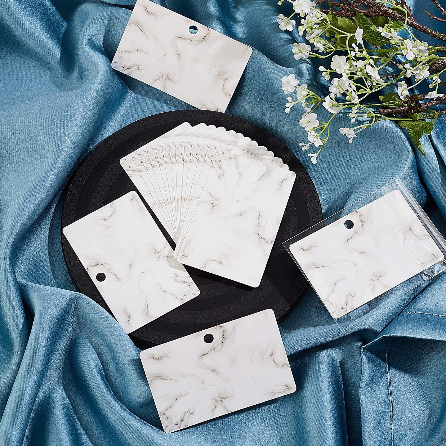 Marble Pattern Jewelry Display Paper Cards for Earring Hairpin with OPP ...