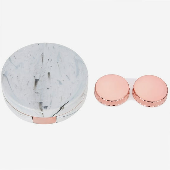 Marble Pattern Lenses Case, Portable Contact Lenses Storage Box,4Colors es Soaking Case Eye Care Kit Container Portable Plastic Marble Pattern Eye Care Kit Container