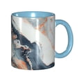 thumbnail image 1 of Marble Pattern Light Gold Coffee Mug Fun Custom Ceramic Mugs 11oz Sky Blue, 1 of 5
