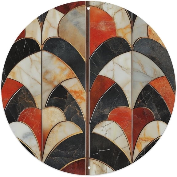 Marble Pattern Round Aluminum Sign 8x8 Inch Wall Art Decoration Office Farmhouse Garden Outdoor Plaque