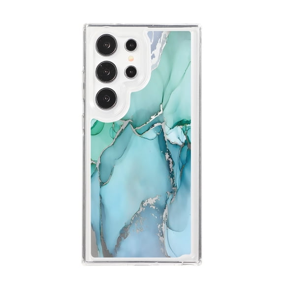 Marble Pattern for Samsung Galaxy S24 Plus Back Case, Luxury Shockproof Durable Anti-scratch Ultra Slim Lightweight TPU + PC Clear Anti-yellow Soft Phone Case Cover for Samsung Galaxy S24 Plus, H