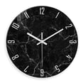 thumbnail image 1 of Black Marble Wall Clock14 Inch Kitchen Wall Clocks Battery Operated Minimalist Round Glass Decorative Clock  for Living Room Bedroom Decor Silent Non Ticking, 1 of 8